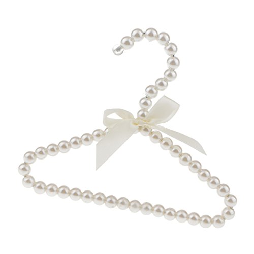 Generic Weiß Kunststoff-Perlen Metall Kleiderbügel Klein Haken mit Bowknot Bogen Für Kinder Baby - Rosa Bowknot
