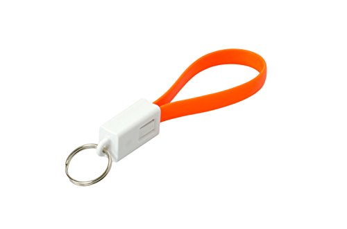 Premium Lightning USB Kabel bunt als Schlüsselanhänger Ladekabel Sync-Kabel 2A-fähig A-Stecker auf Lightning-Stecker Flachkabel für Apple 5 5C 5S 6 6S 7 7S plus in Orange