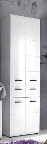 trendteam SN Bad Hochschrank Badezimmerschrank| Hochglanz weiß| 60 x 182 cm - 2
