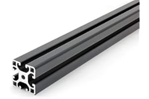 DOLD MECHATRONIK Profilé en aluminium noir 40 x 40 L, type I, rainure 8 (léger), profilé en aluminium, construction professionnelle, longueur : 600 mm