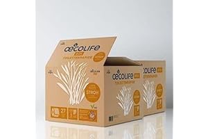 ‎ŒCOLIFE oecolife Toilettenpapier Box STROH, 3-lagig, 54 Rollen á 250 Blatt, Großpackung, superweich, plastikfrei verpackt, vegan, nachhaltiges Klopapier