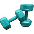 Classical Head Vinyl Dumbbell Set for Home Gym Full Body Exercise -/Dark Green 3KG*2