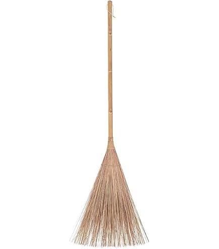 One Piece Natural Coconut Fiber Floor Broom, Traditional Cleaning Tool