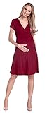 Happy Mama Damen Viskosejersey Umstandskleid Schwangerschafts Kleid Kurzarm 108p - 4