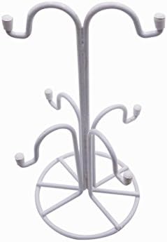 Deluxe Quality Freestanding Mug Tree (White)