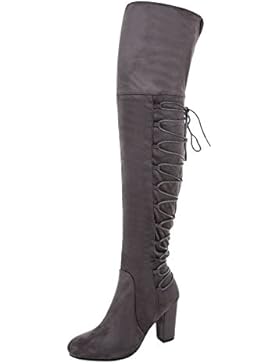 Overknee Stiefel Damenschuhe Klassischer Stiefel Pump Leicht Gefütterte Reißverschluss Ital-Design Stiefel