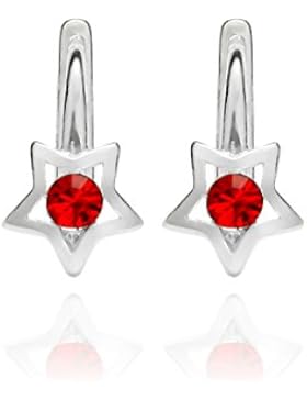 butterfly Mädchen Ohrringe Silber rot Swarovski Elements original Stern Schmuck-Beutel, Geburtstag Geschenke für...