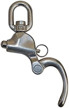 70mm 90mm 128mm Eye Swivel Snap Shackle for Sailboat – 316 Stainless Steel (70mm)