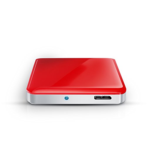 CSL - USB 3.0 2,5" SSD / SATA Festplattengehäuse extern | UASP und SATA3 fähig | für 9.5mm 7mm SATA I/II/III, SSD, HDD | USB 3.0 (5 GBit/s) inkl. UASP Mode (USB 3.0 Booster) | WerkzeugloseInstallation | für PC / Mac / Notebook | rot