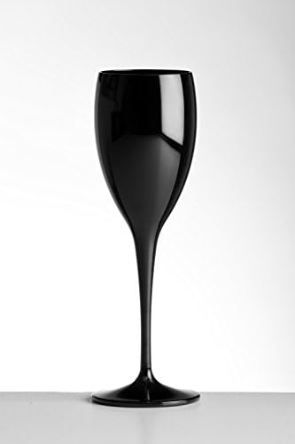 The Finest Black Champagne Flutes. Unbreakable Polycarbonate 180ml/6oz. Set of 24. Ideal for All Occasions and Something a bit Different.