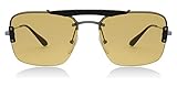 BLACK RUTHENIUM/YELLOW Prada 0PR 56VS Gafas de sol, Black/Gunmetal, 45 para Hombre