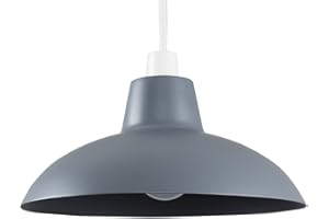 MiniSun | Retro Style Dark Grey Metal Ceiling Light Shade | Pendant Lights, Home Décor & Improvement Essential | 288mm Shade Width
