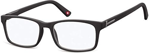 MontanaBlue Light Filter Reading Glasses, Black
