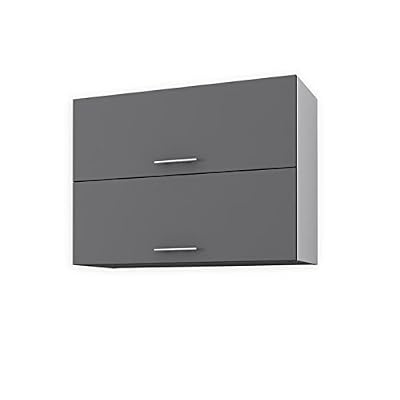 Générique START Meuble haut de cuisine 2 portes horizontales 80 cm - Gris mat