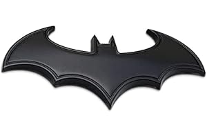 PSL Stainless Steel Bat man Car Emblem Decal Badge Fan Batwing Batarang Symbol 3D Auto Badge (Black)