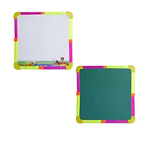 Kabello 2 in 1 Double Sided Green Board and White Board for Kids Writing Board Pack of 1(1markers/Chalk and Duster)