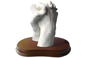 MOLDEARTEBABY UN RECUERDO INOLVIDABLE Kit para Escultura Manos Familia en 3D Alginato Moldes para Escultura Pareja y Niños, Cubo San valentin, Regalos Originales, Bodas de Plata (San Valentin, 2 Manos (Con Peana))