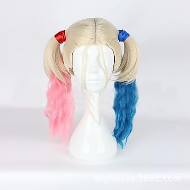 Synthetic Wig Wavy With Ponytail Middle Part Blonde Women's Capless Cosplay Wig Medium Synthetic Hair