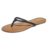  FITORY Damen Flach Flip Flops Sandalen,Peeptoe Zehentrenner Sommerschuhe Gr 36-41