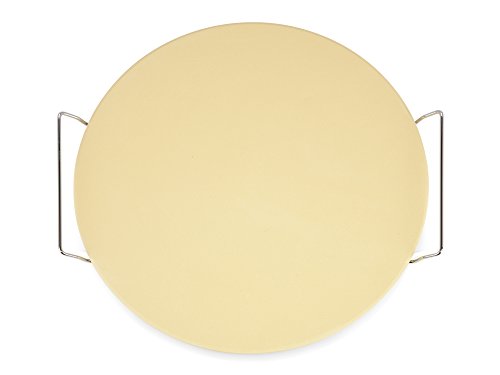 Sänger Pizzastein | Runde Form – Durchmesser 38 cm | Die Lieblingspizza ganz einfach perfekt zubereiten | Ein knuspriger Pizzaboden ist garantiert | Mit praktischer Metall Halterung - 3