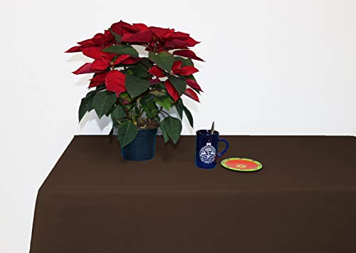 Perfect Textil Mantel Mesa Rectangular Color Liso de Poliéster Lavable Ideal para Las Mesas de Buffet Plegables, Mesas de Picnic al Aire Libre y Mesas de Comedor y Cocina (Marrón, 150x250cm)