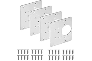 woyada 1/2/3/4/6/8pcs placa de reparación de bisagras para gabinete, muebles, cajones, ventana, placa de acero inoxidable, accesorio de reparación para puertas internas de 10 cm x 9 cm (4 piezas)