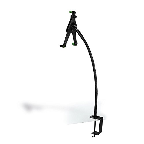 deleyCON HQ Universal Tablet Halterung flexibel einstellbar / Tischbefestigung / Metall – von 8,9 bis 10,4 Zoll (nicht breiter als 245mm) – Winkel verstellbar für iPad / Galaxy Tab usw – mit & ohne Case nutzbar Schwarz - 7