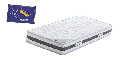 King 80x200 Matelas Mousse à Mémoire de Forme 50 Kg/m3 - Hauteur 23 cm - Soutien Très Ferme - Orthopédique (80_x_200_cm)