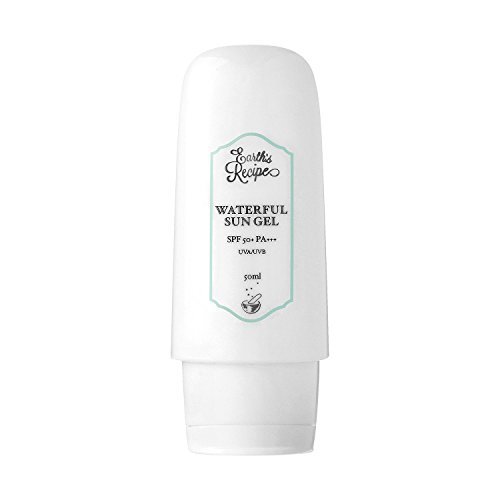 Earth's Recipe Waterful Sun Gel 50ml SPF 50+ PA+++ Facial Sunscreen with Harrogate Sparkling Water, Rich Watery Essence Broad Spectrum Moisturizing Sunblock Oil-Free Light Aqua Fragrance Non-Tinted