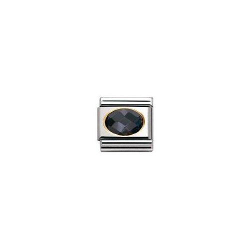 Nomination Comp. Classic CUBIC ZIRCONIA FACETTIERT Edelstahl, 18K-Gold (Schwarz) 030601