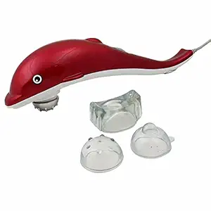 Abgrow 3 in 1 Unisex Handheld Full Body Electric Dolphin Massager with 3 Massage Head; Powerful Vibration Massage Hammer for Pain Relief (SINGLE HEAD DOLPHIN)