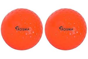 Kosma Set of 2 Dimple Hockey Ball - Orange Colour | Outdoor Sports Practice Training Balls