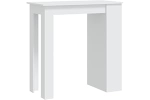 ‎VIDAXL vidaXL Bartisch mit Regal Bartresen Stehtisch Tresentisch Bistrotisch Küchentisch Loungetisch Tisch Weiß 102x50x103,5cm Holzwerkstoff