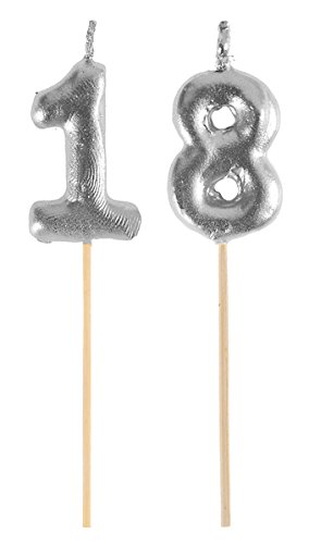 Endlich ist es soweit .... 18. Geburtstag Kerzen silber