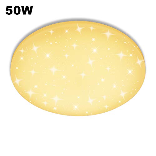 Preisvergleich Produktbild VGO® 50W LED Deckenleuchte Warmweiß Rund Deckenlampe Sternenhimmel Wand-Deckenleuchte Panel Lampe 4750lm Badlampe