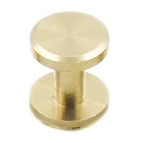 Fujiyuan 20 Sets Solid Brass Flat Head Button Stud Screwback spot For Screw Leather Belt Shaft Length 10mm x 4mm x 8mm