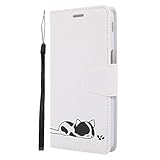 Lomogo Leather Wallet Case for Galaxy J6+ (J6 Plus) Core with Stand Feature Card Holder Magnetic Closure, Shockproof Flip Case Cover for Samsung Galaxy J6+ - LOGHU050140 White