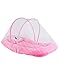 Littly Contemporary Velvet Baby Bedding Set with Foldable Mattress, Mosquito Net and Pillow (Pink) RS.695.00