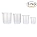 Produktbild NiceButy  4 Becher-Set, Kunststoff, Messbecher, durchsichtig, 50 ml, 150 ml, 250 ml, 500 ml für Küche oder Labor.