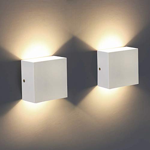 Lavcus Applique da parete LED, 2Pcs Moderna 7W Lampada da Parete Interno 3000K su e giù per lampada da parete per soggiorno, camera da letto, corridoio [Classe di efficienza energetica A++]