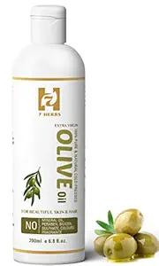 7 HERBS Olive Oil - Cold pressed,Extra virgin & 100% pure for skin, hair & massage-200ml