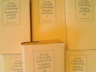 GESAMTAUSGABE IN 6 BÄNDEN: Schriften und Briefe: 1 Band: Sudelbücher 1, Kommentar zu Band 1 und Band 2 von W. Promies, 2 Band: Sudelbücher 2 Materialhefte, Tagebücher, Band 3: Aufsätze Enwürfe, Gedichte Erklärung der Hogarthischen Kupferstiche, Kommentar zu Band 3, 4 Band: Briefe [Hrsg. von Wolfgang Promies in Zusammenarb. mit Barbara Promies]