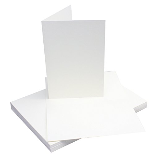 50x Sets – Faltkarten DIN A6 – Hochweiß / Kristallweiß + Umschläge – PREMIUM QUALITÄT – 10,5 x 14,8 cm – sehr formstabil – für Drucker geeignet! – Qualitätsmarke: NEUSER FarbenFroh - 3