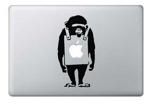 Banksy Monkey Macbook Air 11 13, Macbook 13, 15, 17 inch decal sticker (Aufkleber) art for Apple Laptop