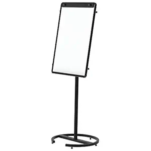 Pragati Systems Mobile Flip-chart Easel Stand with Prima Melamine (Non-magnetic) Whiteboard for Office, Home & School, 2x3 Feet, Jet Black