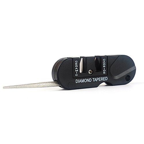 Aseun Messerschärfer 2 Stufen Mini Messerschleifer Knife Sharpener mit Schlüssel Kette - 6