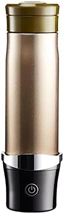 LPY-Car Heating Cup-12V 500ML Car Smart Temperature Control Cup Car Coffee Tea Milk Electric Heating Cup-with Temp Control and LED Display , Gold