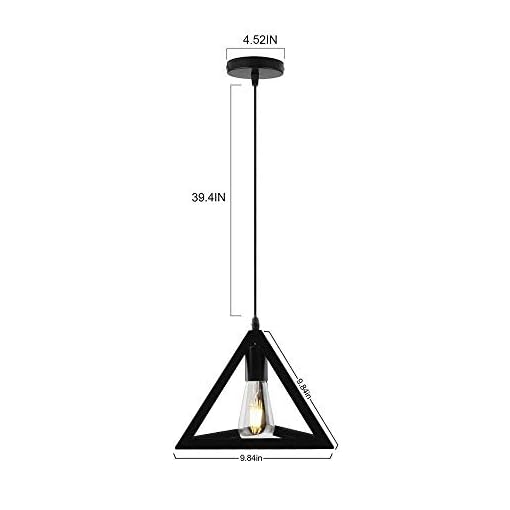 Improvhome Triangle Ceiling Light- Black , Metal - Image 3