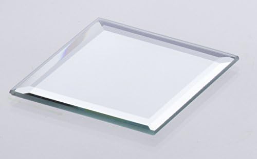 Square mirror coaster BABSI, 6" x 6" x 0.2"/15 x 15 x 0,5 cm - Candle plate / Glass plate - INNA Glas
