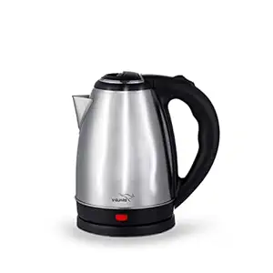 V-Guard VKS17 1.7 Litre Stainless Steel Electric Kettle / 1500 Watt / 100% Stainless Steel Interior / 100 Degree Wide Opening/Boil Dry Protection to Avoid Over Burning (Steel-Black)